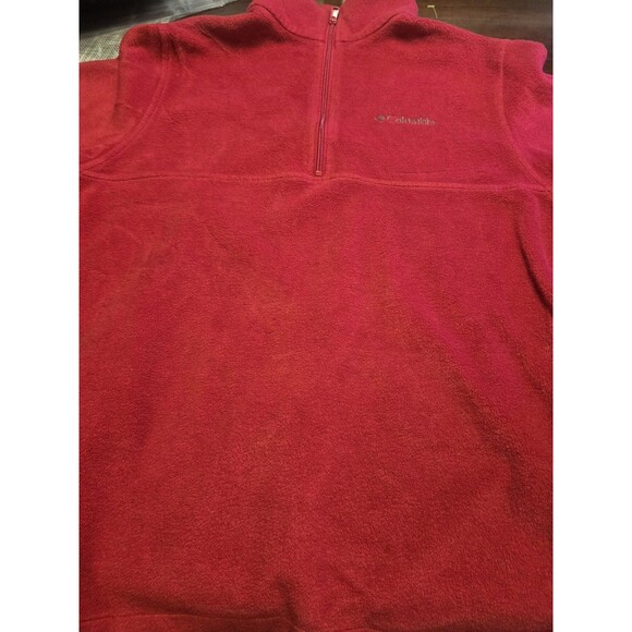 Columbia Omni Heat 1/4 Zip Red Pullover Thermal Fleece Jacket Mens Large - Picture 2 of 13